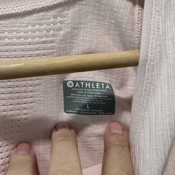 Athleta Ribbed Tank Top Scoop Neck Size L Blush Pink - Picture 5 of 6